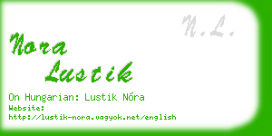 nora lustik business card